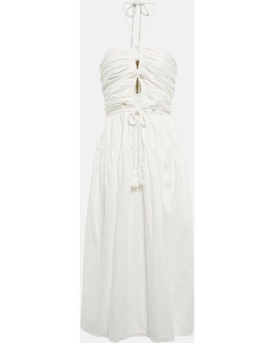 Ulla Johnson Emmaline Halterneck Cotton Poplin Midi Dress - White