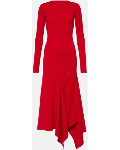 Y. Project Asymmetric Jersey Maxi Dress - Red
