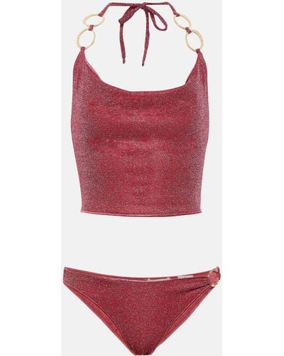 Oséree Lumiere O-gem Metallic Bikini - Red