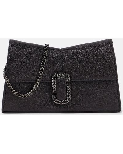 Marc Jacobs St Marc Canvas Wallet On Chain - Black