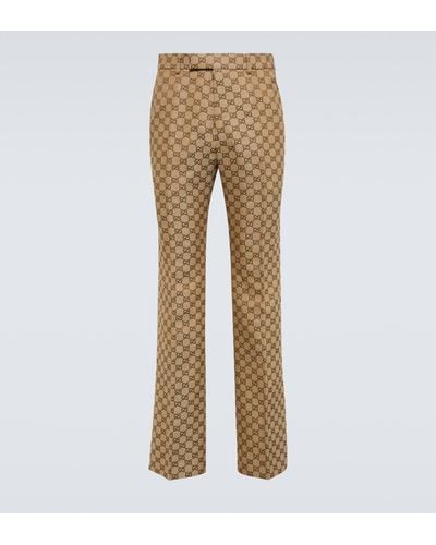 Gucci GG Linen-blend Pants - Natural