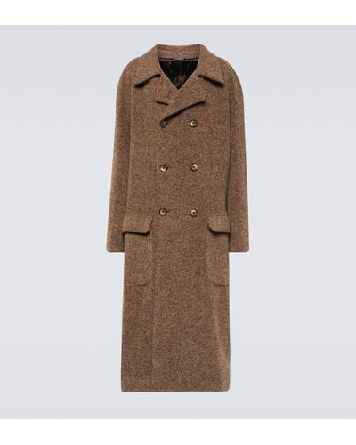 Dolce & Gabbana Double-breasted Alpaca-blend Coat - Brown