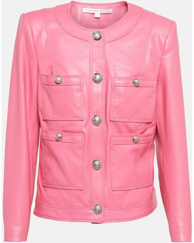 Veronica Beard Ozuna Faux-leather Jacket - Pink