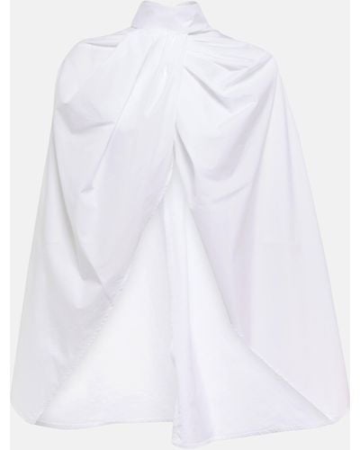 The Row Aleida Cotton Cape Shirt - White