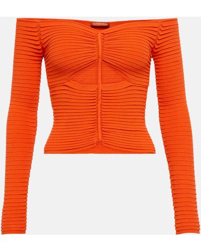Altuzarra Adan Cutout Off-shoulder Knit Top - Orange