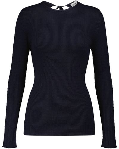 Victoria Beckham Ribbed-knit Sweater - Blue