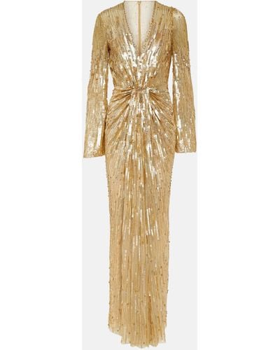 Jenny Packham Embellished Margot Gown - Metallic