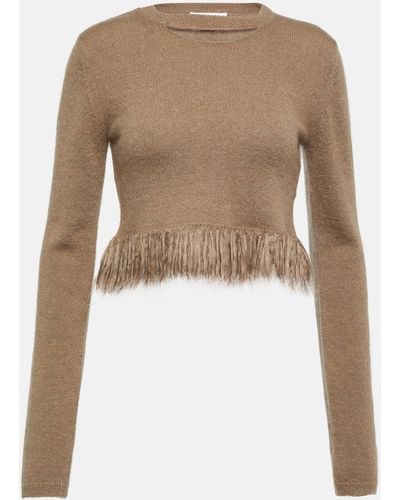 JW Anderson Tassel-trimmed Mohair-blend Sweater - Natural
