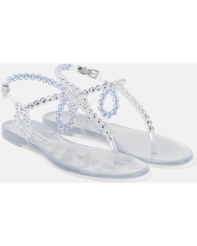 Aquazzura Almost Bare Embellished Pvc Sandals - White