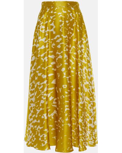 ROKSANDA Ameera Printed Silk Maxi Skirt - Yellow