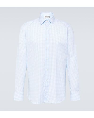 Canali Checked Cotton Shirt - White