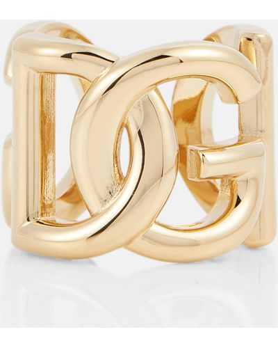 Dolce & Gabbana Interlocking Logo Ring - Metallic