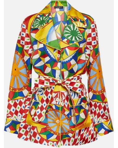 Dolce & Gabbana Printed Silk Pyjama Shirt - Multicolour