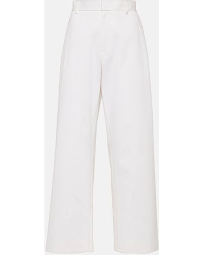 The Row Perseo Cotton And Silk Wide-leg Pants - White