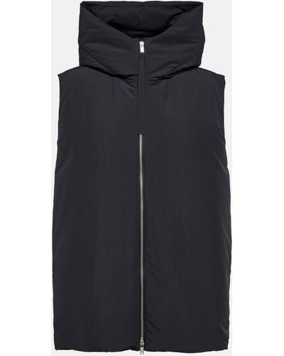 Jil Sander Oversized Hooded Down Vest - Blue