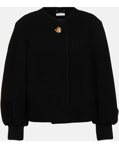 Chloé Embellished Wool-blend Jacket - Black
