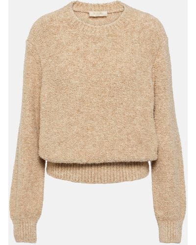 Loro Piana Cocooning Silk, Cashmere, And Linen Sweater - Natural