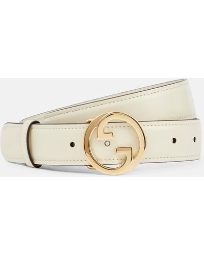 Gucci GG Leather Belt - Natural