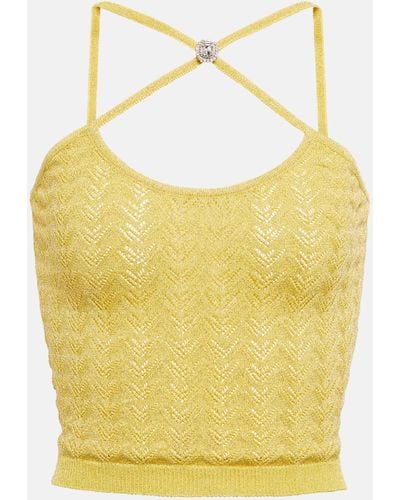 Alessandra Rich Lurex® Knit Top - Yellow