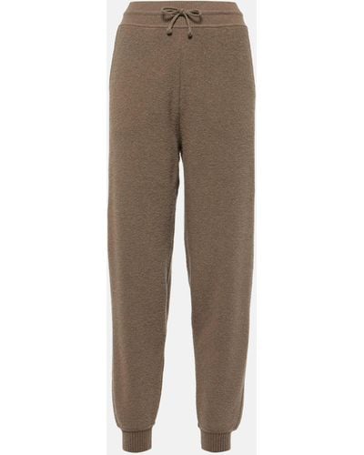 Loro Piana Cocooning Cotton And Cashmere-blend Sweatpants - Brown