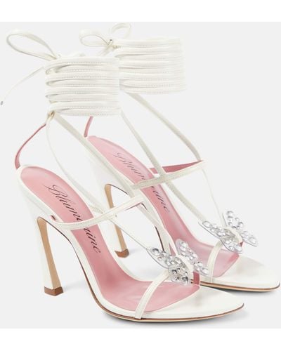 Blumarine Butterfly 105 Leather Sandals - Pink