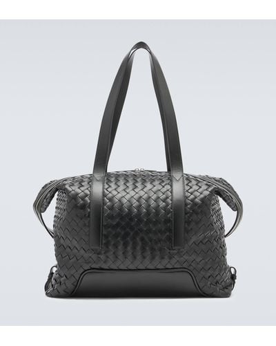 Bottega Veneta Helix Leather Duffel Bag - Black