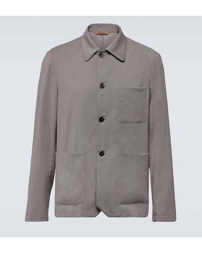 Barena Visal Virgin Wool Overshirt - Grey