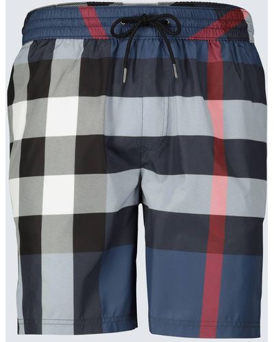 Burberry Guildes Large Check Swim Shorts - Blue