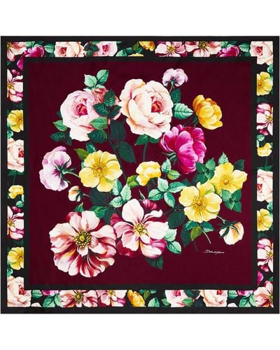 Dolce & Gabbana Floral Silk Satin Scarf - Multicolour