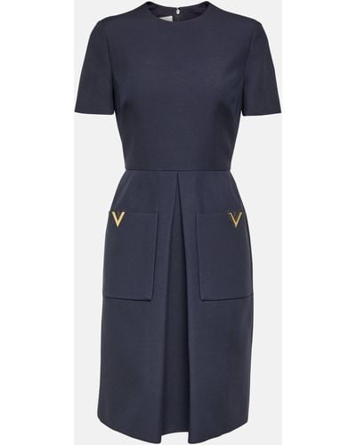 Valentino Vgold Crepe Couture Minidress - Blue