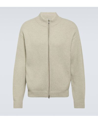 LeKasha Hanoi Cashmere Zip-up Sweater - Natural