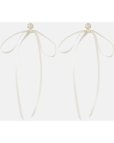 Simone Rocha Bow-detail Faux Pearl Earrings - White