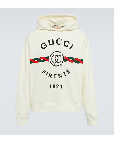 Gucci Logo-print Cotton-jersey Hoodie - White