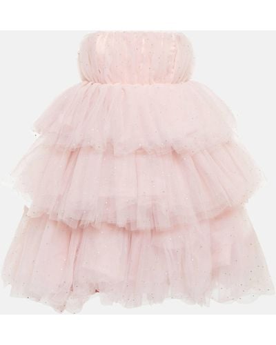 ROTATE BIRGER CHRISTENSEN Crystal-embellished Tulle Minidress - Pink