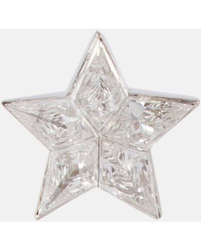 Maria Tash Invisible Set Diamond Star Stud 18kt White Gold Single Earring With Diamonds