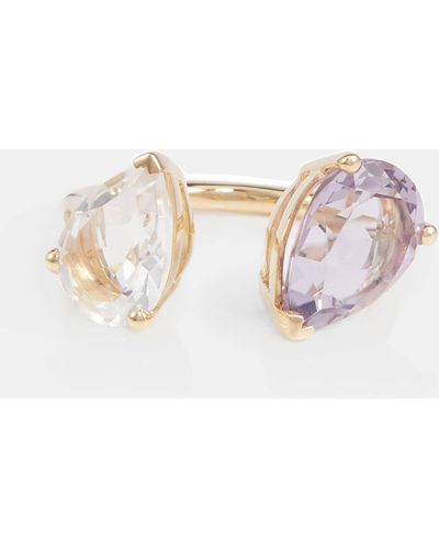 PERSÉE Birthstone 18kt Gold Ring With Diamonds, Amethyst, And White Topaz