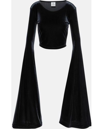 Vetements Velvet Crop Top - Black