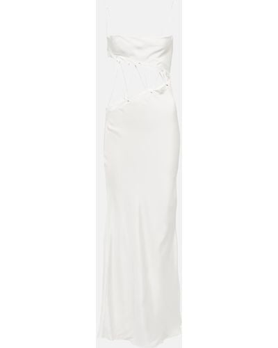 Christopher Esber Cutout Silk Faille Maxi Dress - White