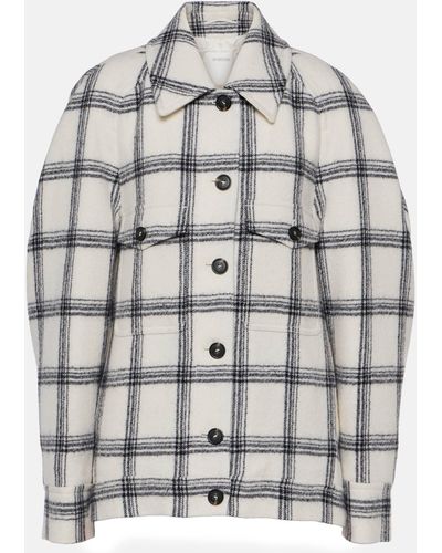 Sportmax Assenzi Checked Virgin Wool Shirt Jacket - Grey