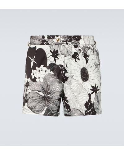 Tom Ford Floral Swim Trunks - Black