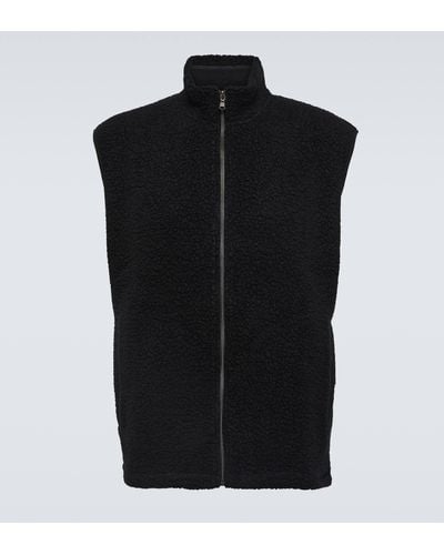 Sunspel Fleece Wool-blend Vest - Black