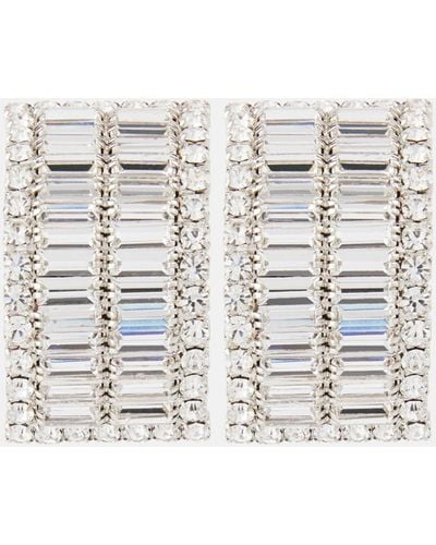 Alessandra Rich Crystal-embellished Clip-on Earrings - Metallic