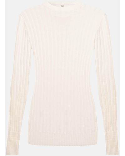 Totême Rib-knit Virgin Wool Sweater - Natural
