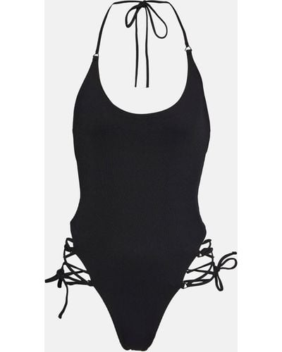 The Attico Halterneck Swimsuit - Black