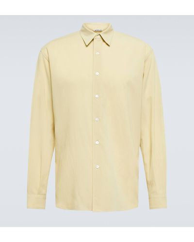 AURALEE Ribbed-knit Wool Shirt - Yellow