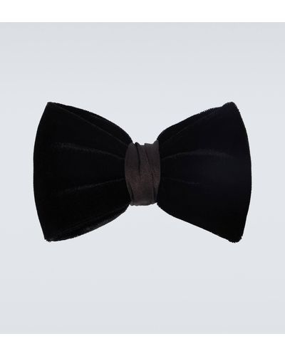 Giorgio Armani Velvet Bow Tie - Black