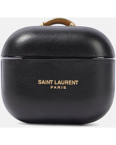 Saint Laurent Leather Airpods Pro Case - Black