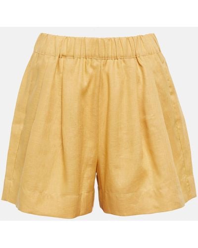 Asceno Linen Shorts - Yellow