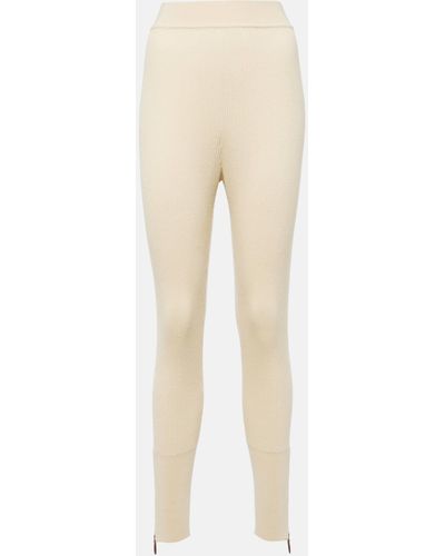 Loro Piana Cashmere And Silk-blend leggings - Natural