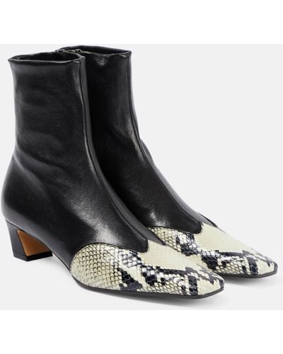 Khaite Dallas Leather Ankle Boots - Black